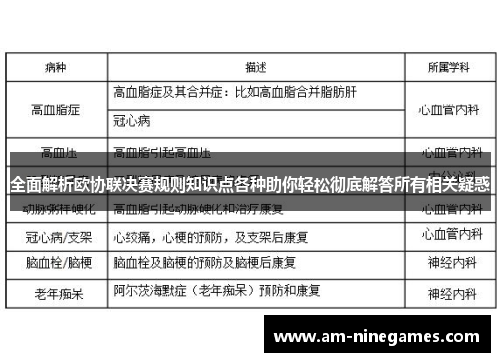 全面解析欧协联决赛规则知识点各种助你轻松彻底解答所有相关疑惑